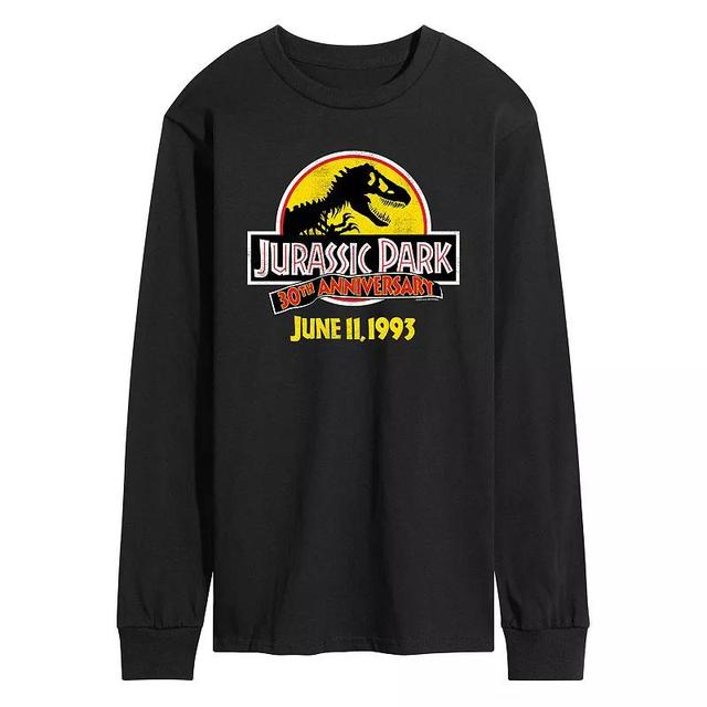 Mens Jurassic World Jurassic Park 30th Logo Long Sleeve Med Grey Product Image