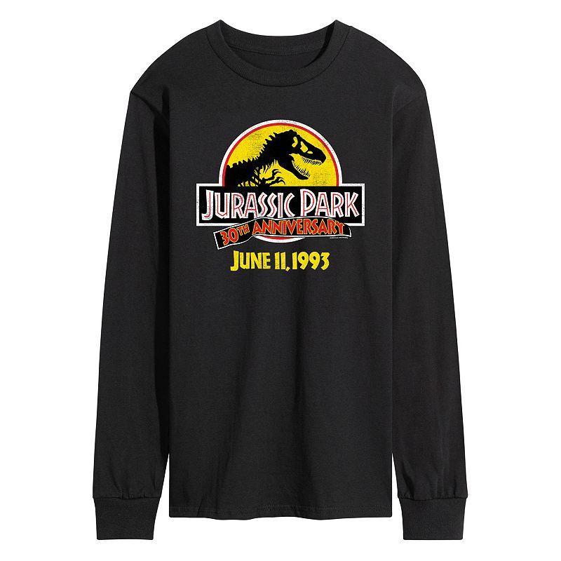 Mens Jurassic World Jurassic Park 30th Logo Long Sleeve Med Grey Product Image