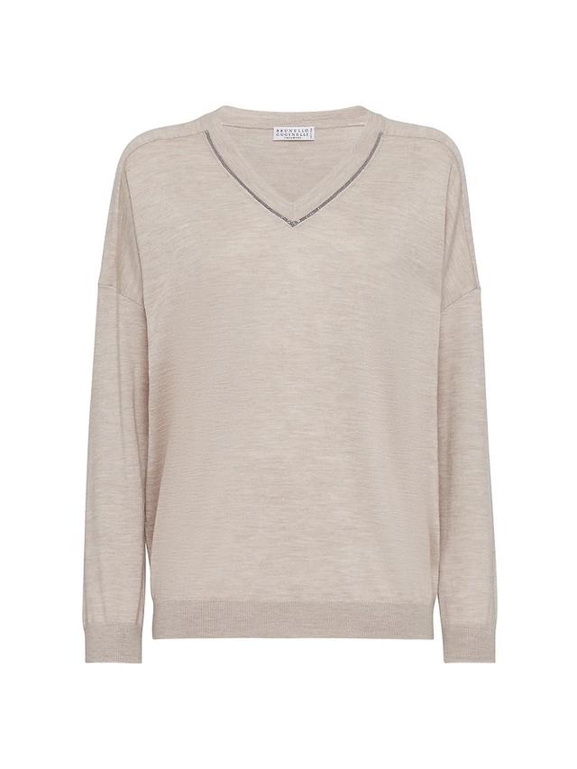 Womens Cashmere And Silk Lightweight Sweater Product Image