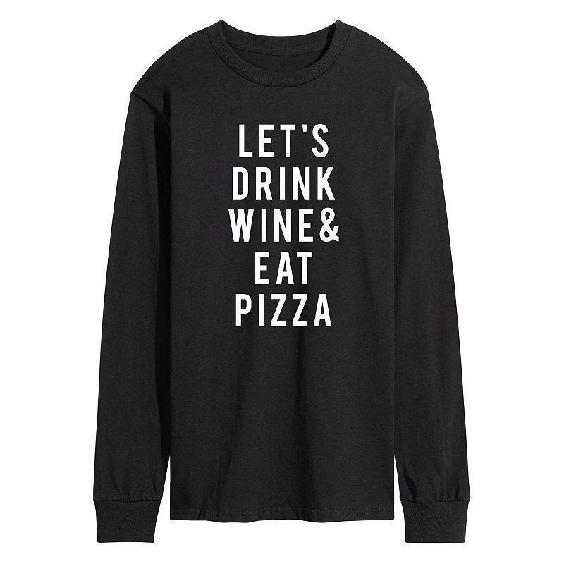 Mens Lets Drink Wine And Eat Pizza Graphic Tee Product Image