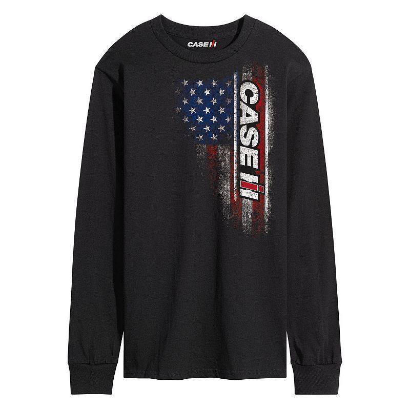 Mens Case IH American Flag Long Sleeve Tee Blue Product Image