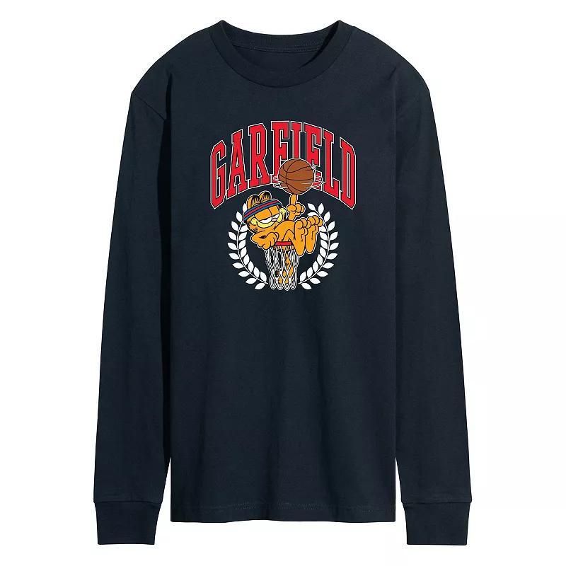 Mens Garfield Basketball Long Sleeve Graphic Tee Product Image