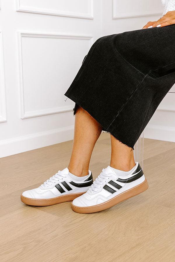 The Kimberly Faux Leather Sneaker in White Product Image