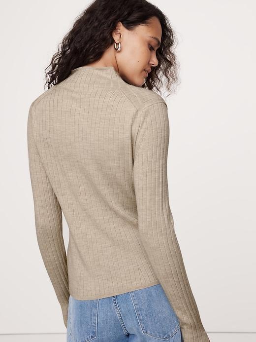 Ribbed Merino Mock-Neck Sweater Product Image