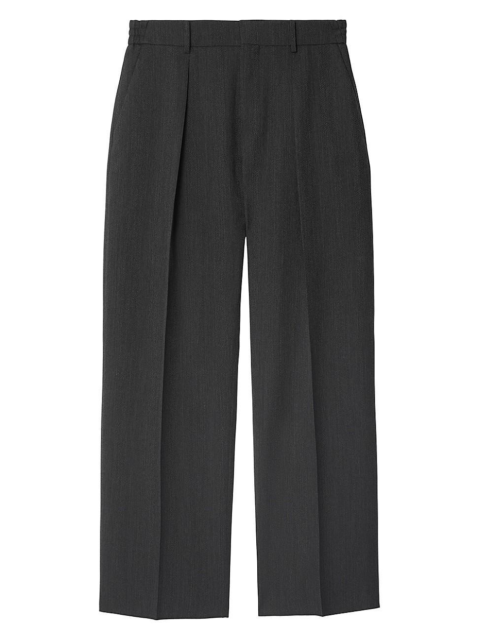 Mens Herringbone Wool Trousers Product Image