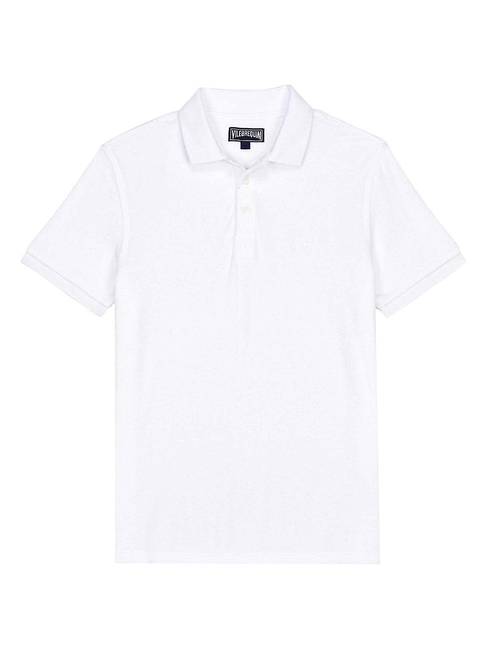 Mens Solid Terry Polo Shirt Product Image