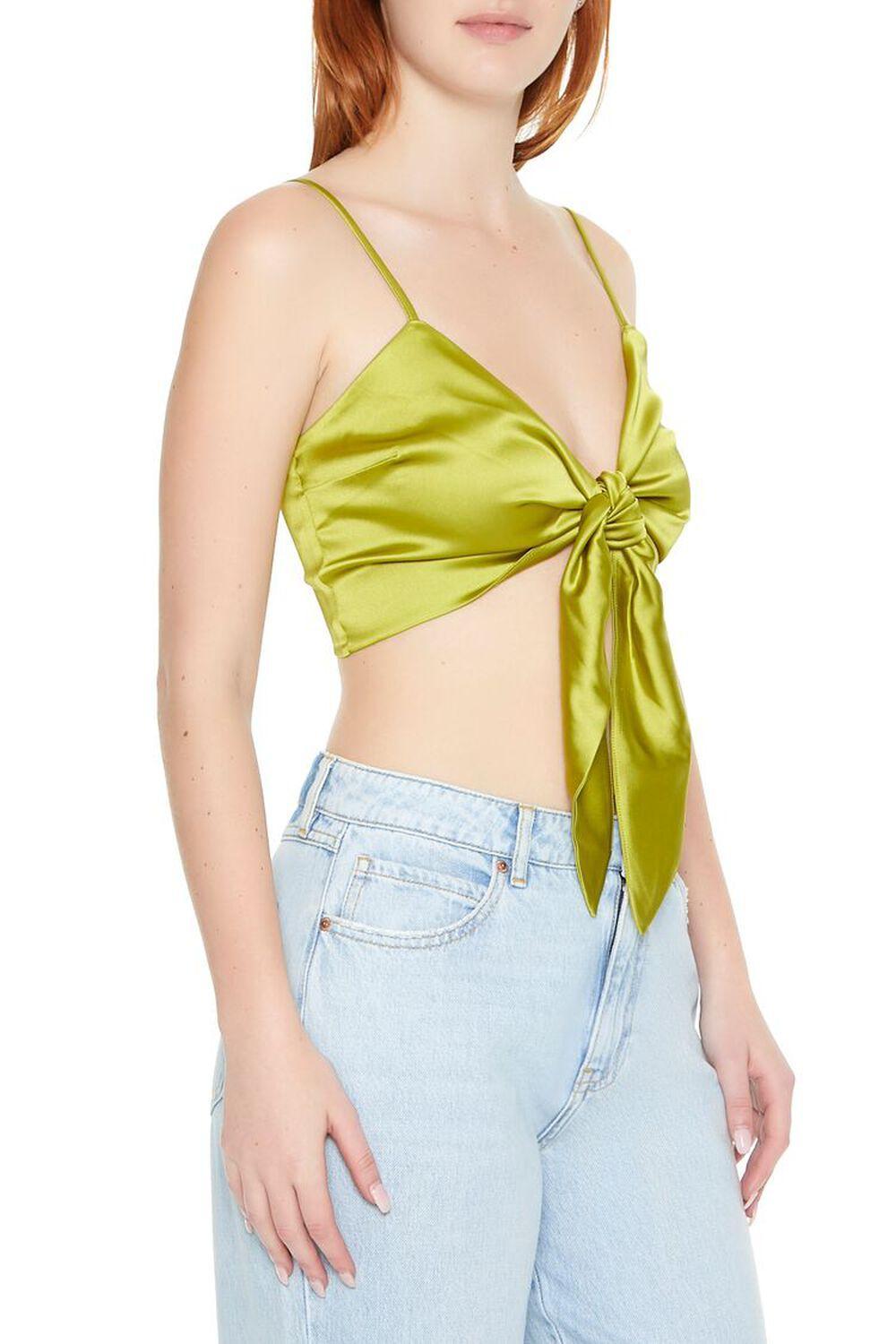 Satin Bow Cropped Cami | Forever 21 Product Image