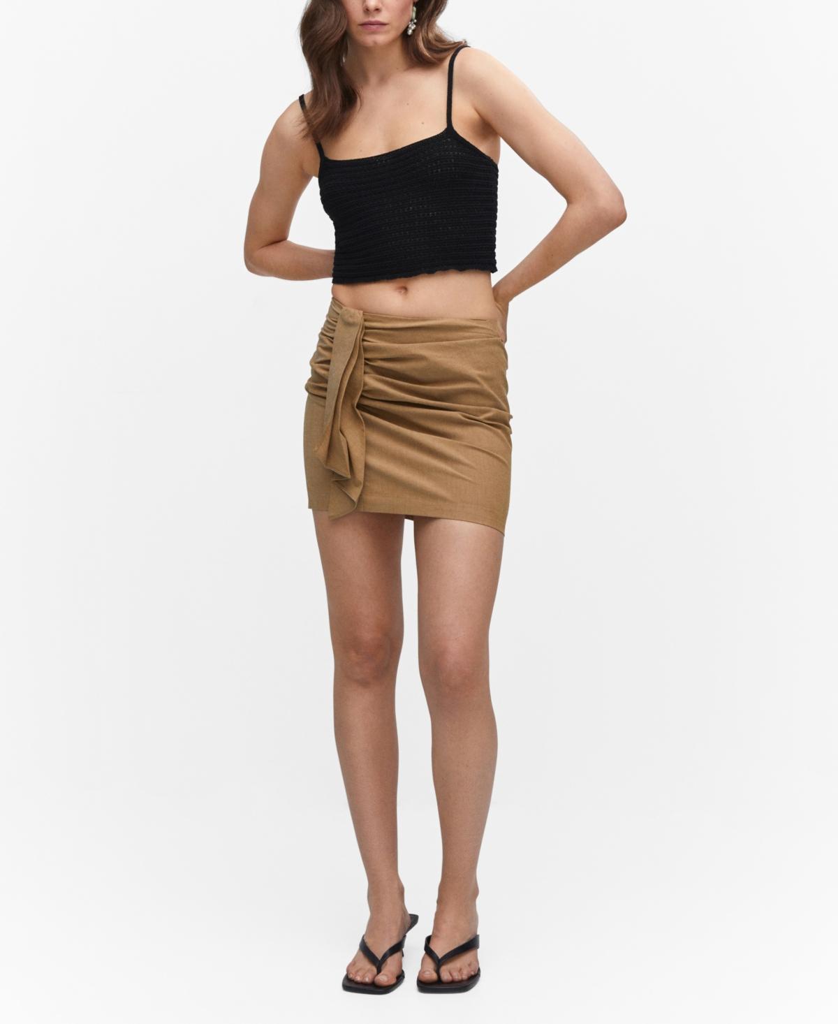 Mango Womens Ruched Details Skirt Product Image