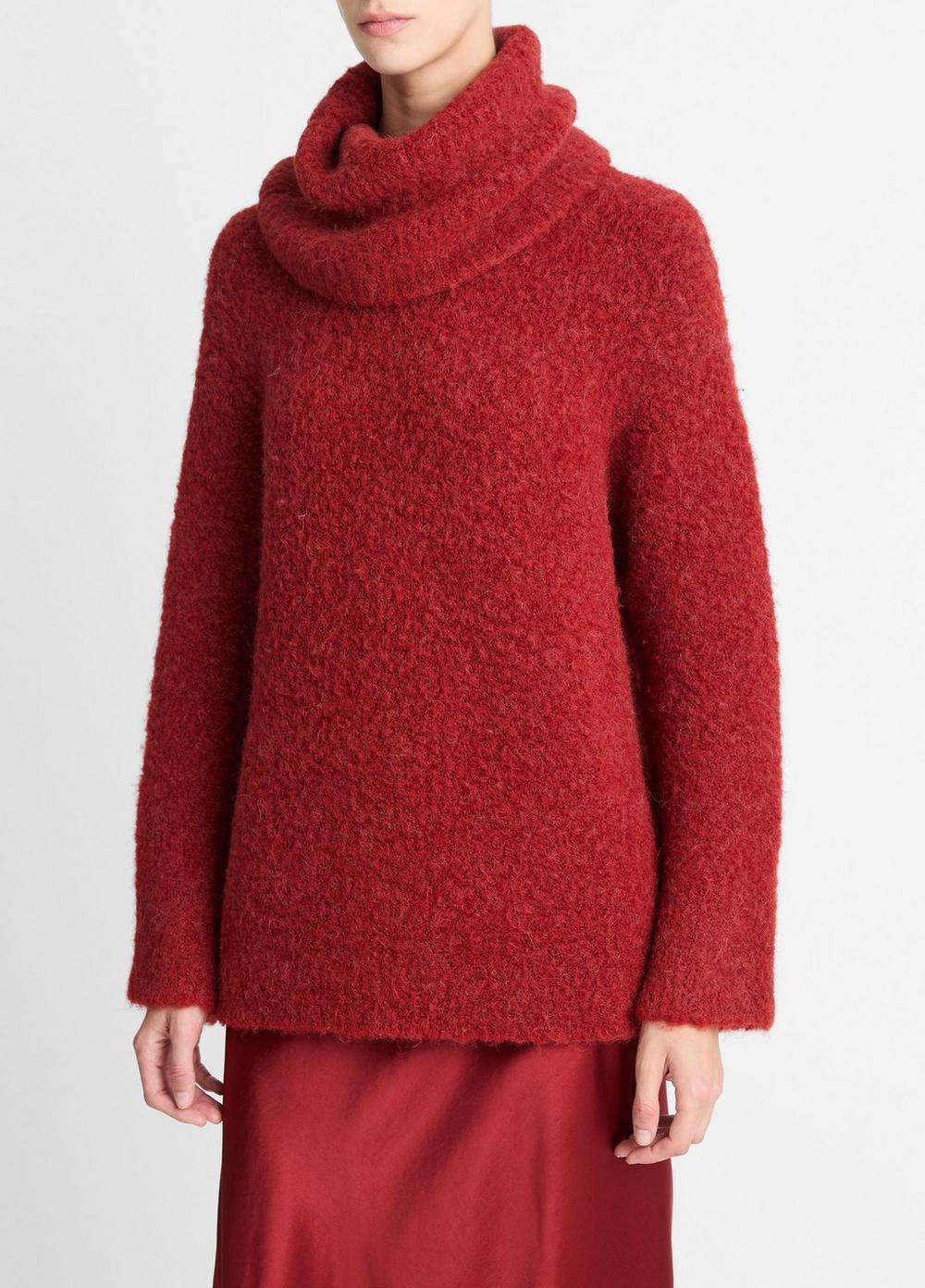 Italian Bouclé Turtleneck Tunic Sweater Product Image