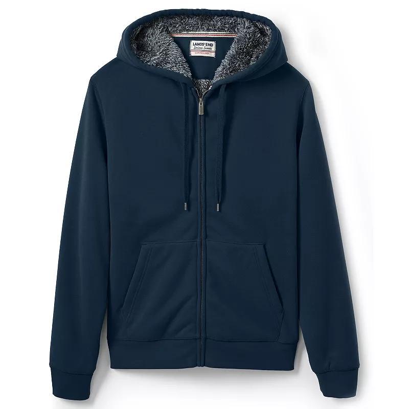 Big & Tall Lands End Serious Sweats Full-Zip Sherpa Hoodie, Mens Radiant Blue Product Image