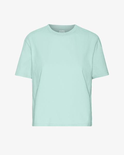 Organic Boxy Crop Tee - Light Aqua Product Image