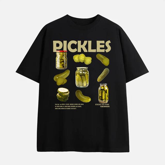 Men's Casual Pickles Printed Cotton Short T-Shirt Product Image