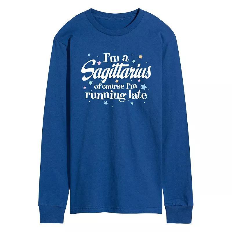 Mens Im A Sagittarius Long Sleeve Graphic Tee Blue Product Image