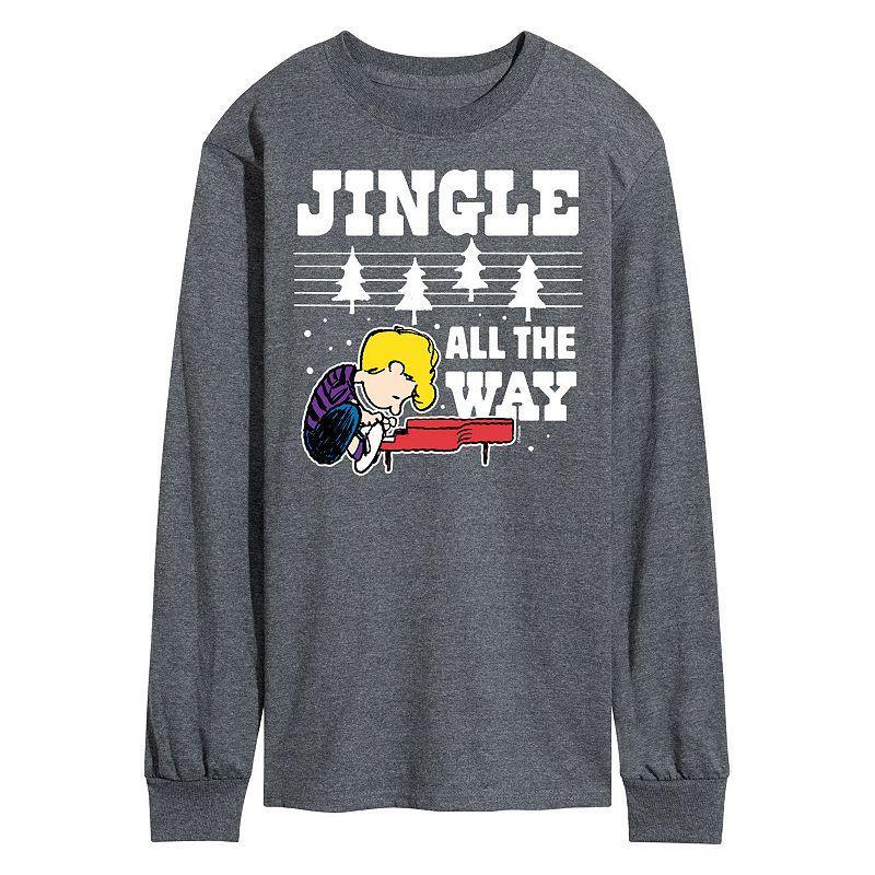 Mens Peanuts Jingle All The Way Piano Long Sleeve Tee Product Image