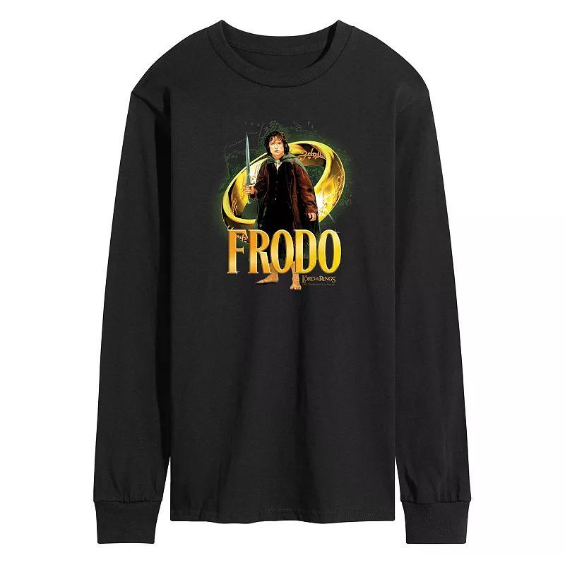 Mens Lord Of The Rings Frodo Baggins Ring Long Sleeve Graphic Tee Blue Product Image