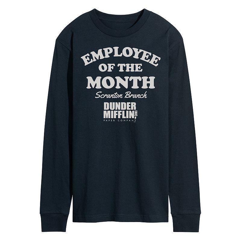 Mens The Office Employee Of Month Long Sleeve Tee Blue Product Image