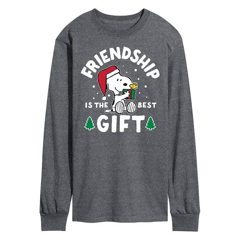 Mens Peanuts Friendship Is The Best Gift Long Sleeve Tee Blue Product Image