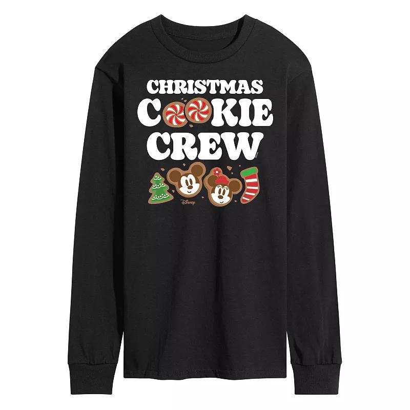 Disney Mens Christmas Cookie Crew Long-sleeved Tee Blue Product Image