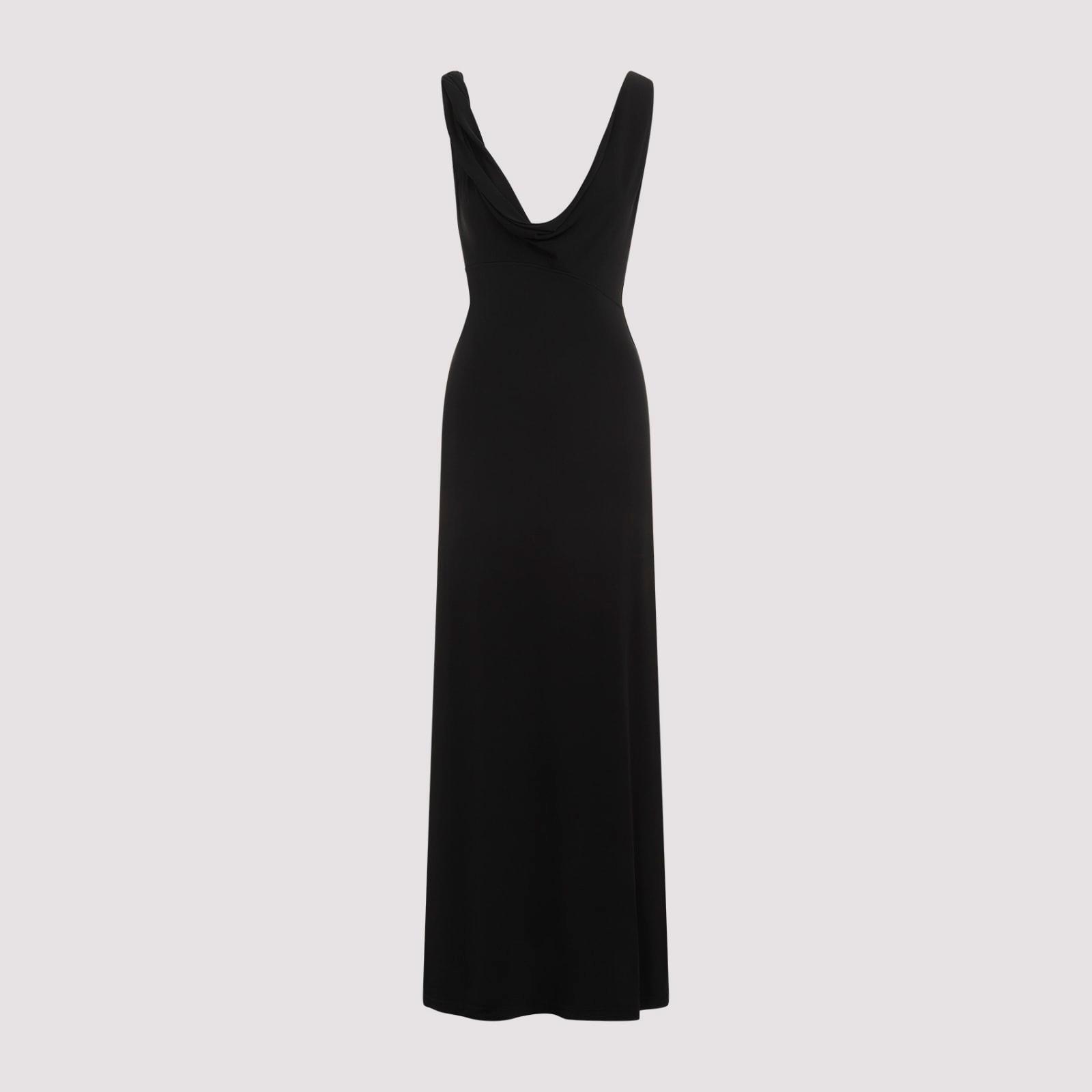 TOTÊME Draped Crepe Maxi Dress In Black Product Image