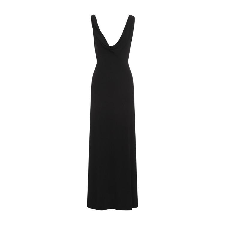 TOTÊME Twist Drape Long Dress In  Black Product Image