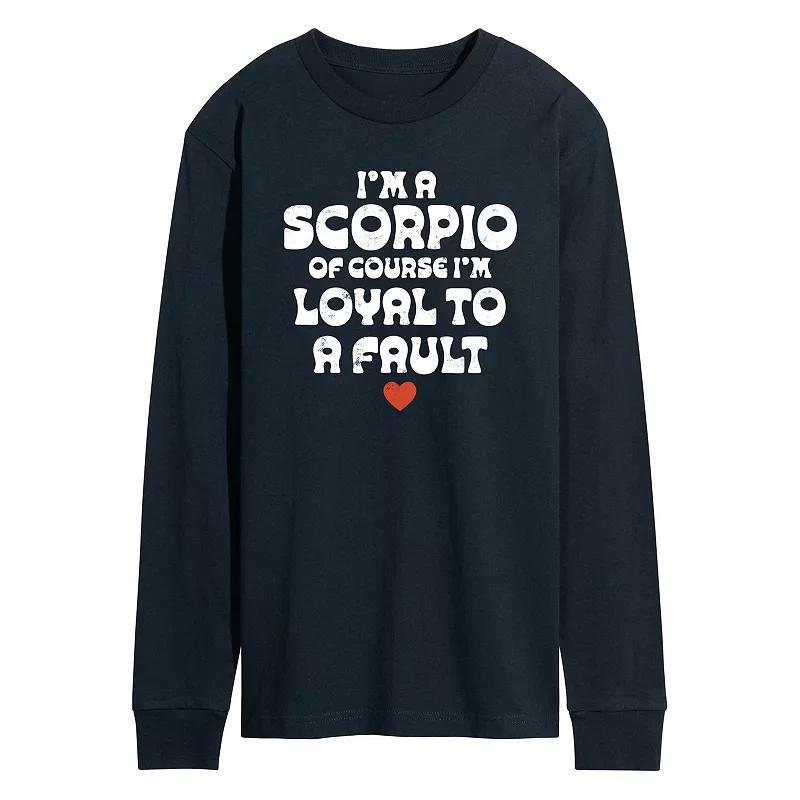 Mens Im A Scorpio Loyal To A Fault Long Sleeve Graphic Tee Blue Product Image