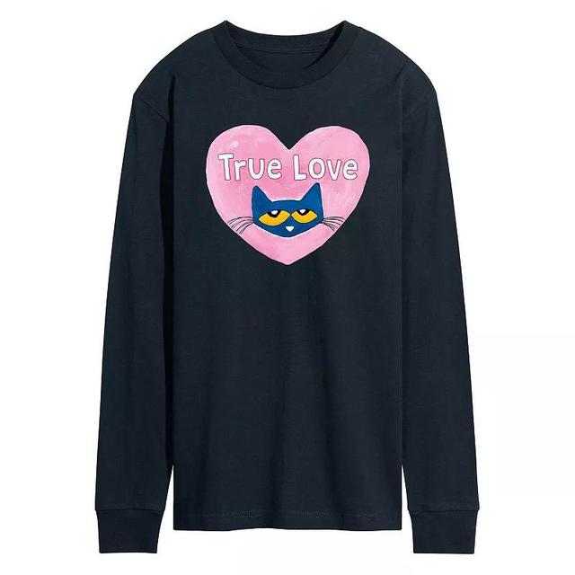 Mens Pete the Cat True Love Long-Sleeve Tee Blue Product Image