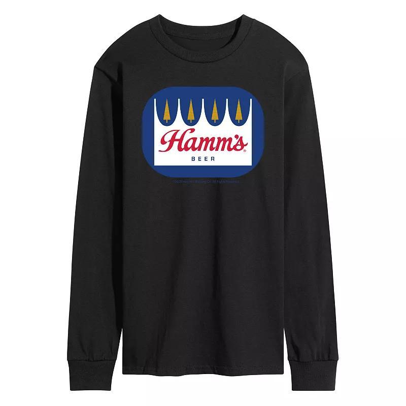 Mens Hamms Logo Long Sleeve Graphic Tee Med Grey Product Image