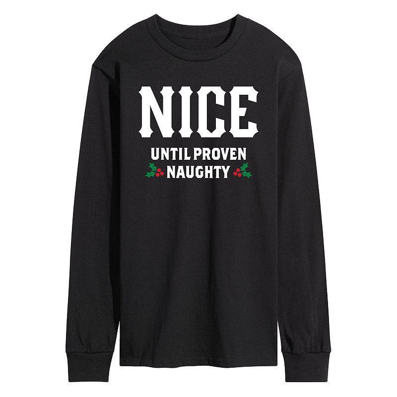 Mens Nice Until Proven Naughty Long Sleeve Black Product Image