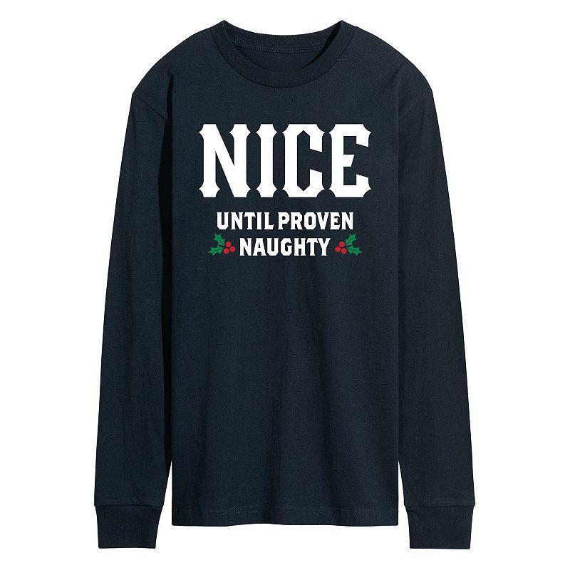 Mens Nice Until Proven Naughty Long Sleeve Black Product Image