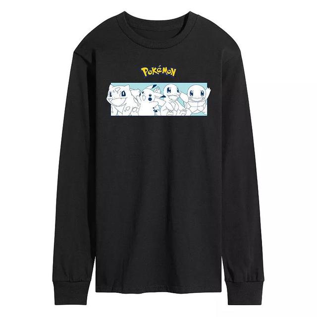 Mens Pokemon Starters Long Sleeve Graphic Tee Black Product Image