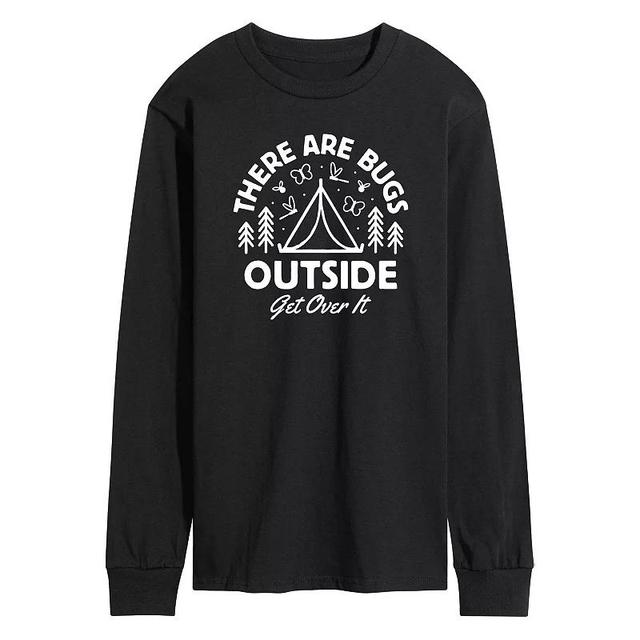 Mens There Are Bugs Outside Get Over It Long Sleeve Tee Blue Product Image