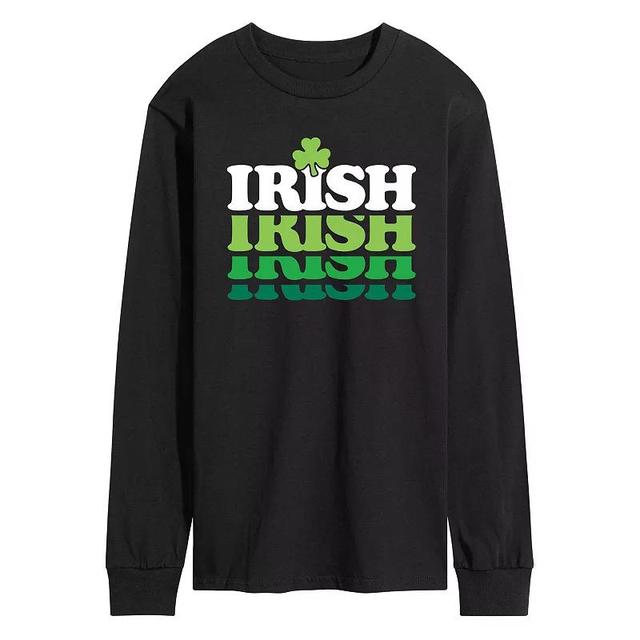 Mens Irish Retro Repeat Long Sleeve Graphic Tee Product Image