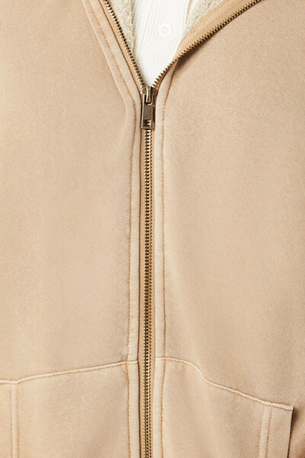 Fleece Drawstring Zip-Up Hoodie | Forever 21 Product Image