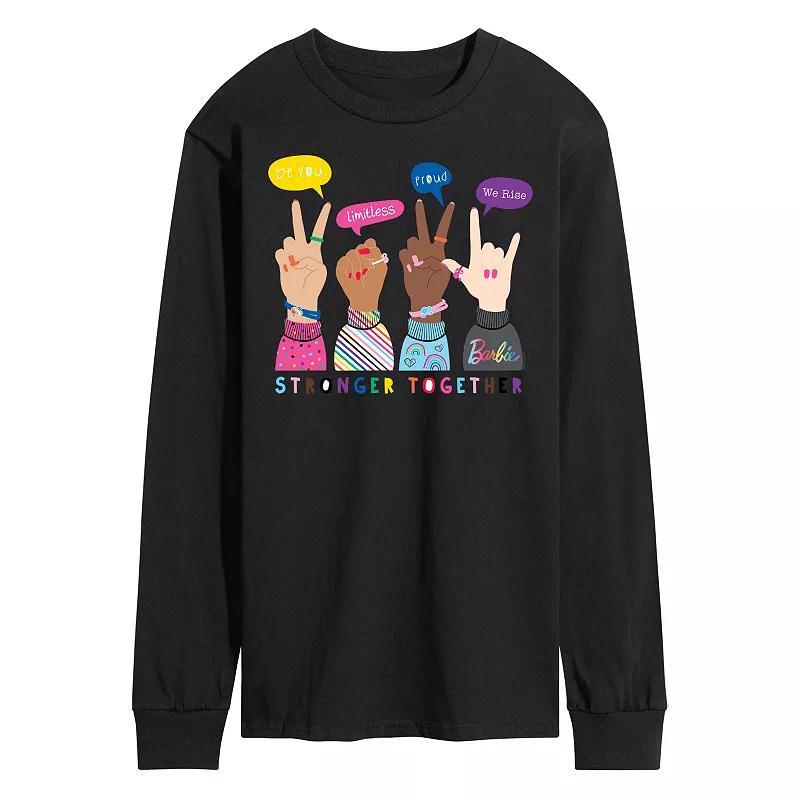 Mens Barbie Pride Doodle Long Sleeve Graphic Tee Product Image