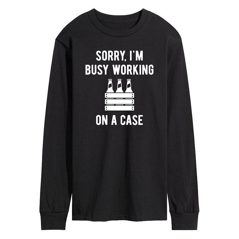 Mens Sorry Im Busy Working On A Case Long Sleeve Graphic Tee Product Image