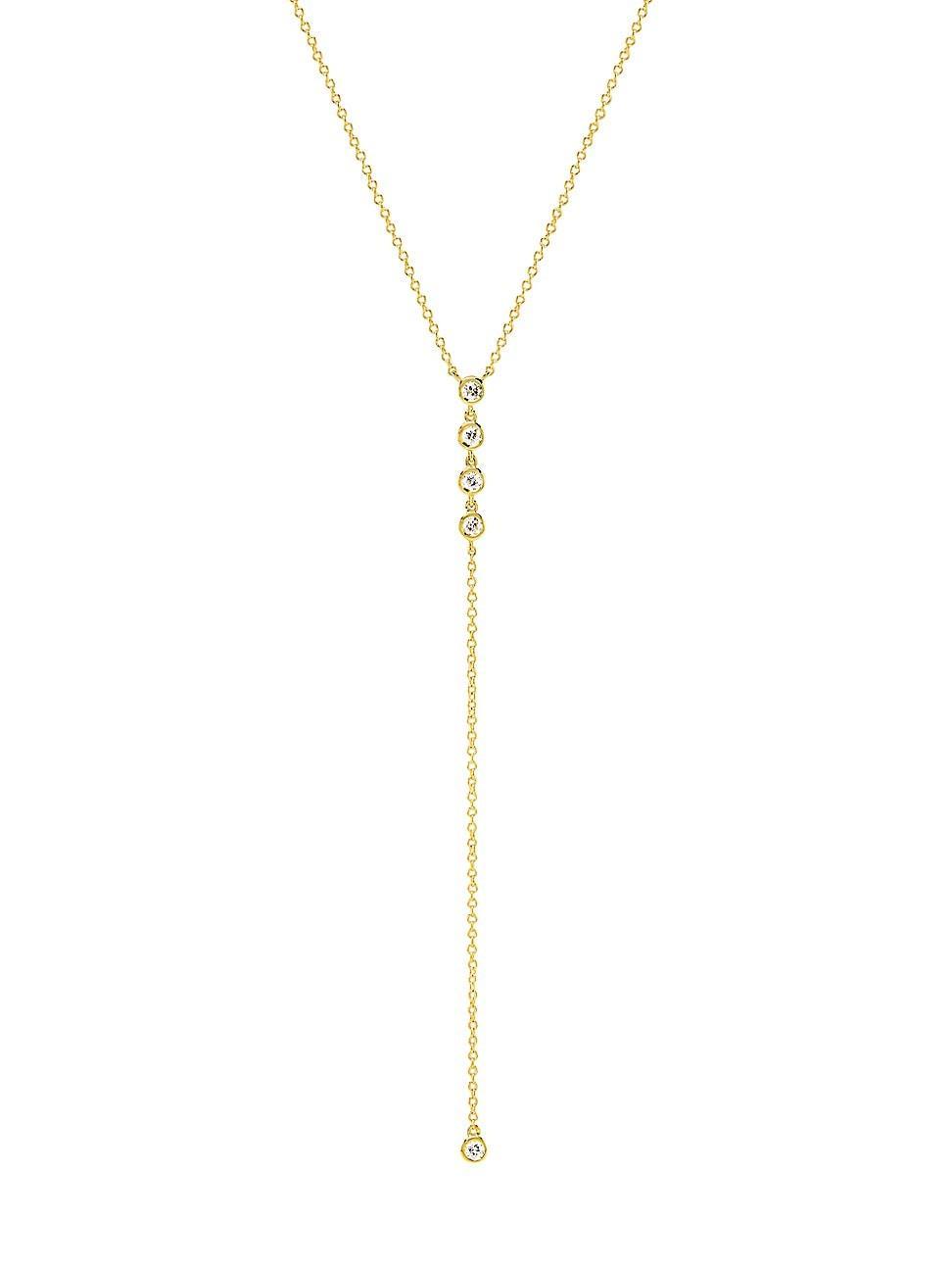 Womens 14K Yellow Gold & 0.26 TCW Diamond Y Necklace Product Image