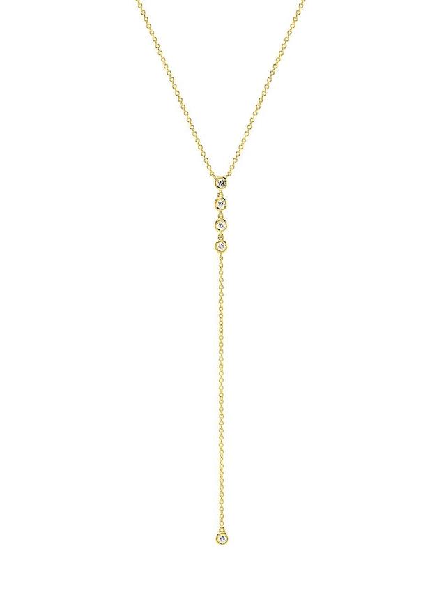 Womens 14K Yellow Gold & 0.26 TCW Diamond Y Necklace Product Image