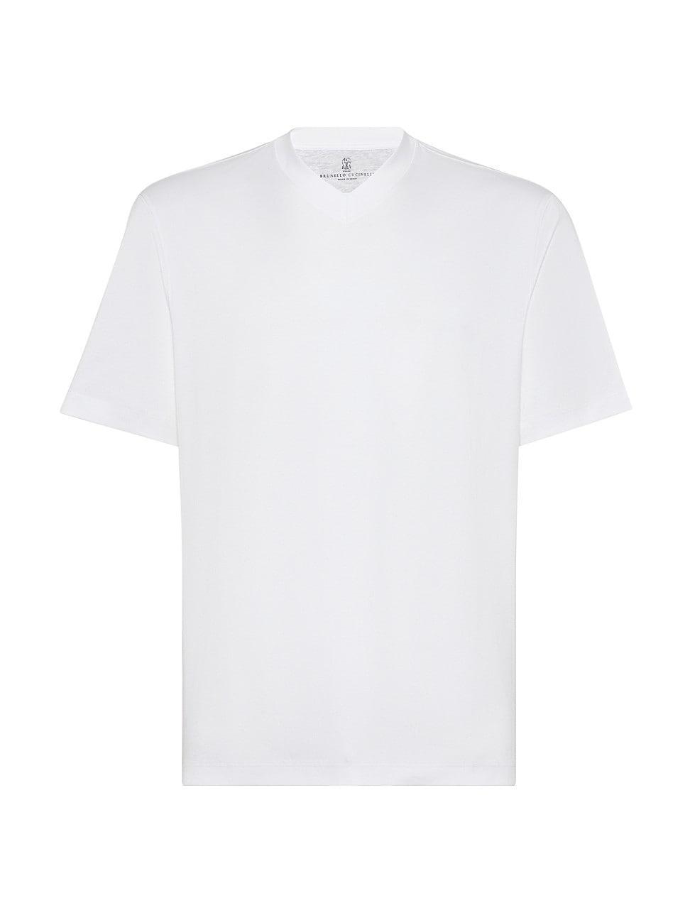 Mens Cotton Jersey V-Neck T-Shirt Product Image