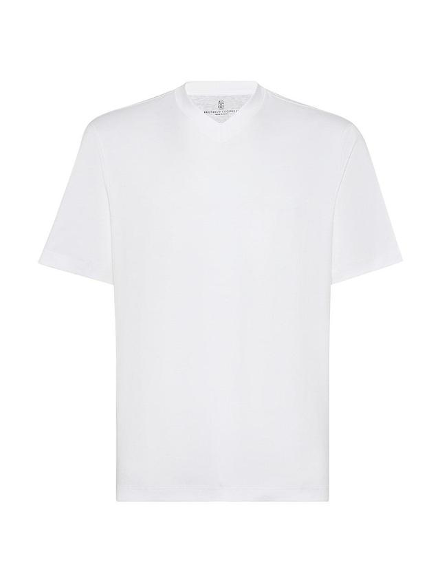 Mens Cotton Jersey V-Neck T-Shirt Product Image