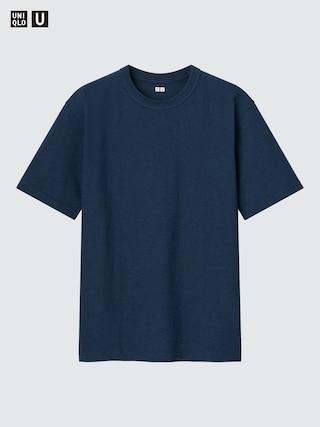 Mens Crew Neck T-Shirt Blue Medium UNIQLO US Product Image