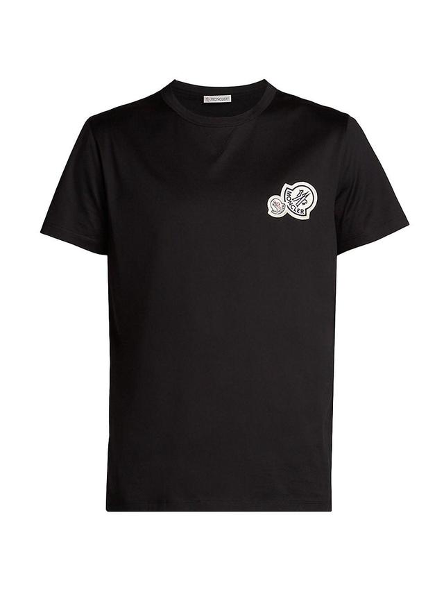 Moncler Mens Double Logo Patch Cotton T-Shirt Product Image