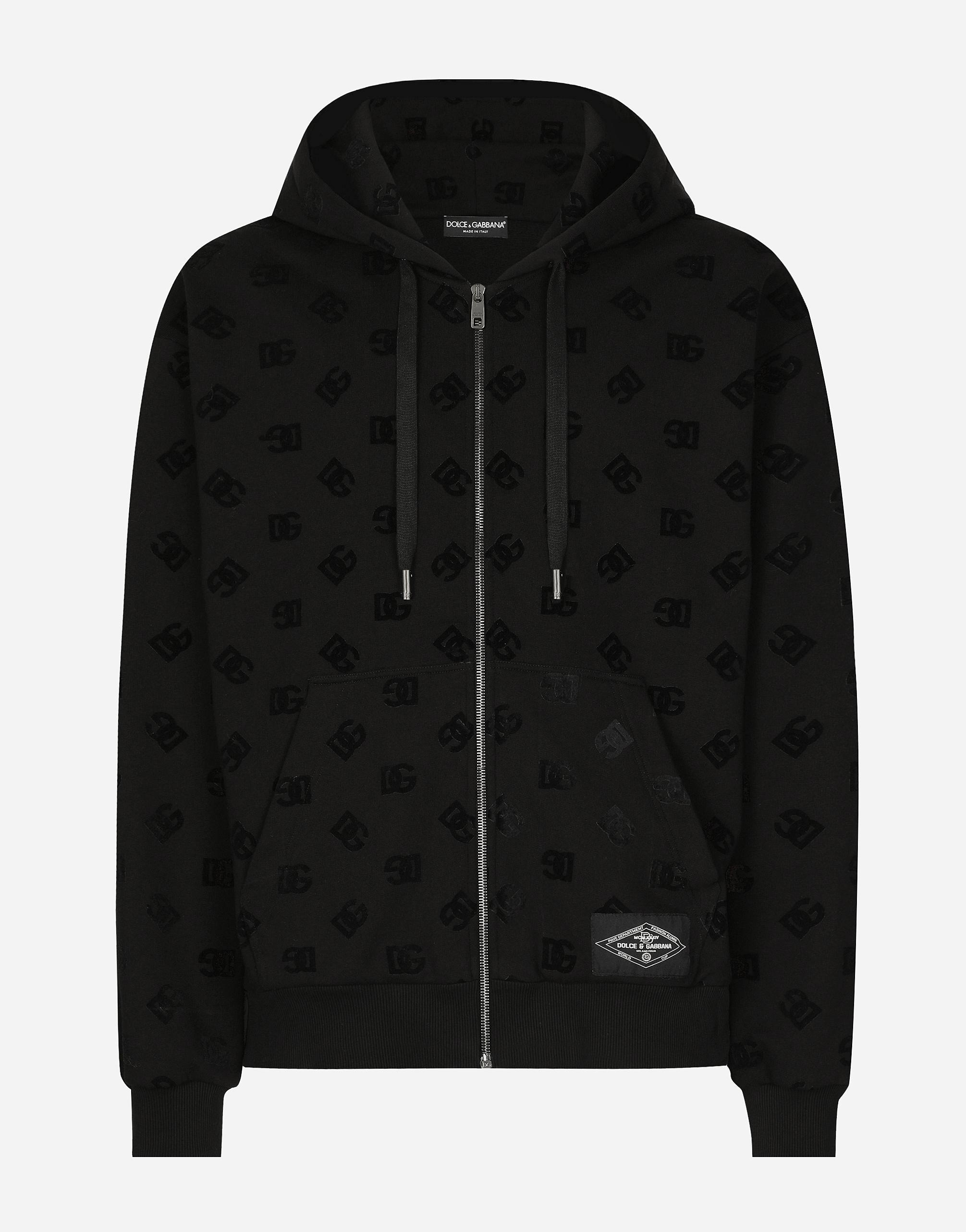 Hoodie In Cotton With Logo And Hood In Black Product Image