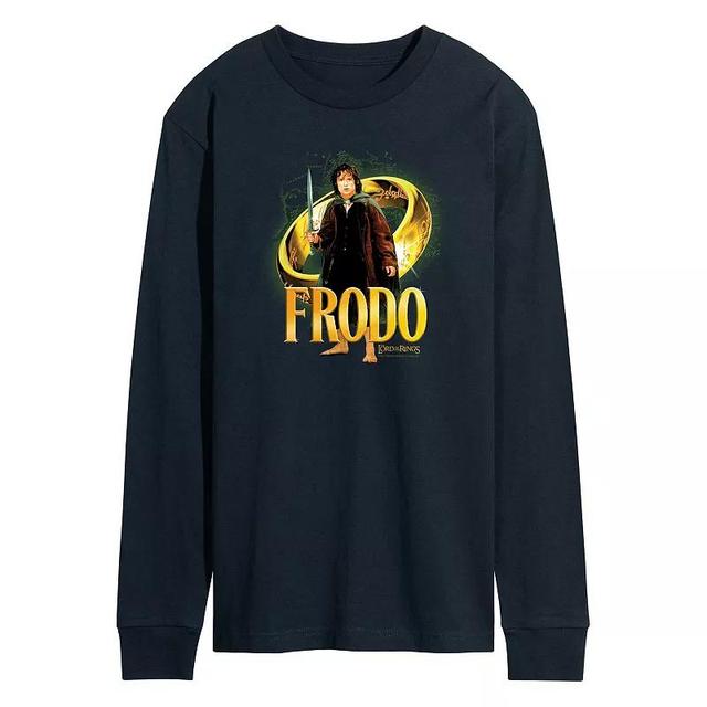 Mens Lord Of The Rings Frodo Baggins Ring Long Sleeve Graphic Tee Blue Product Image