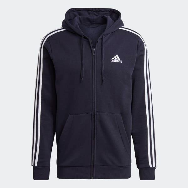 Essentials Fleece 3-Stripes Full-Zip Hoodie Product Image