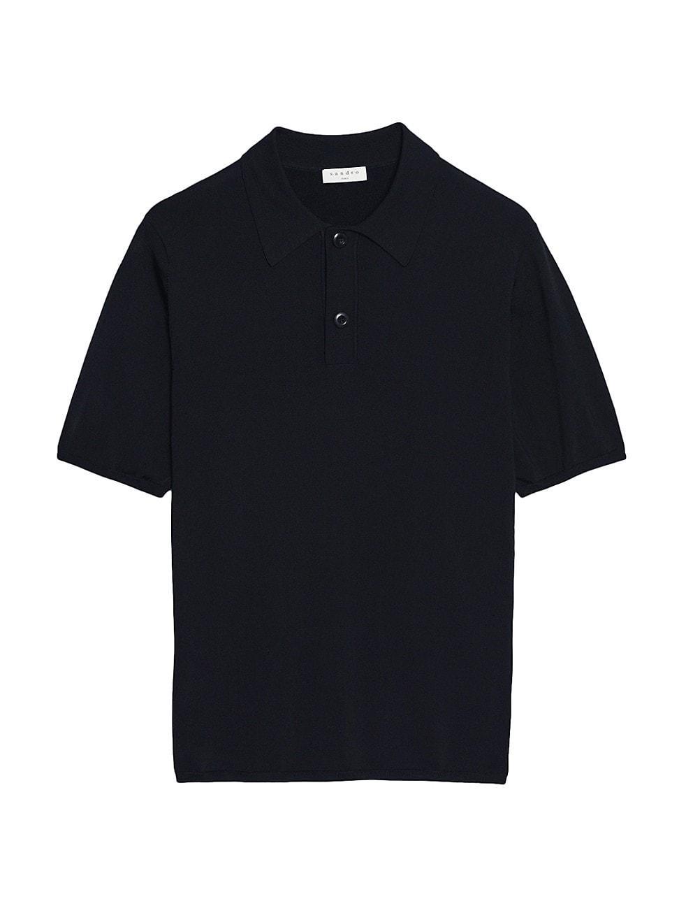 Mens Short-Sleeve Knitted Polo Shirt Product Image