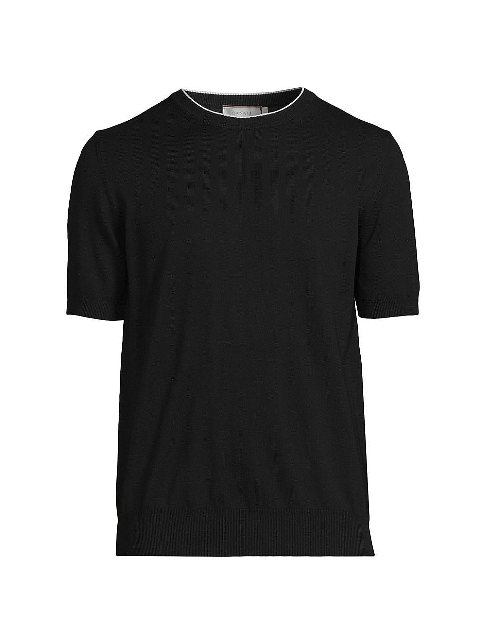 Mens Cotton Contrast Knit T-Shirt Product Image