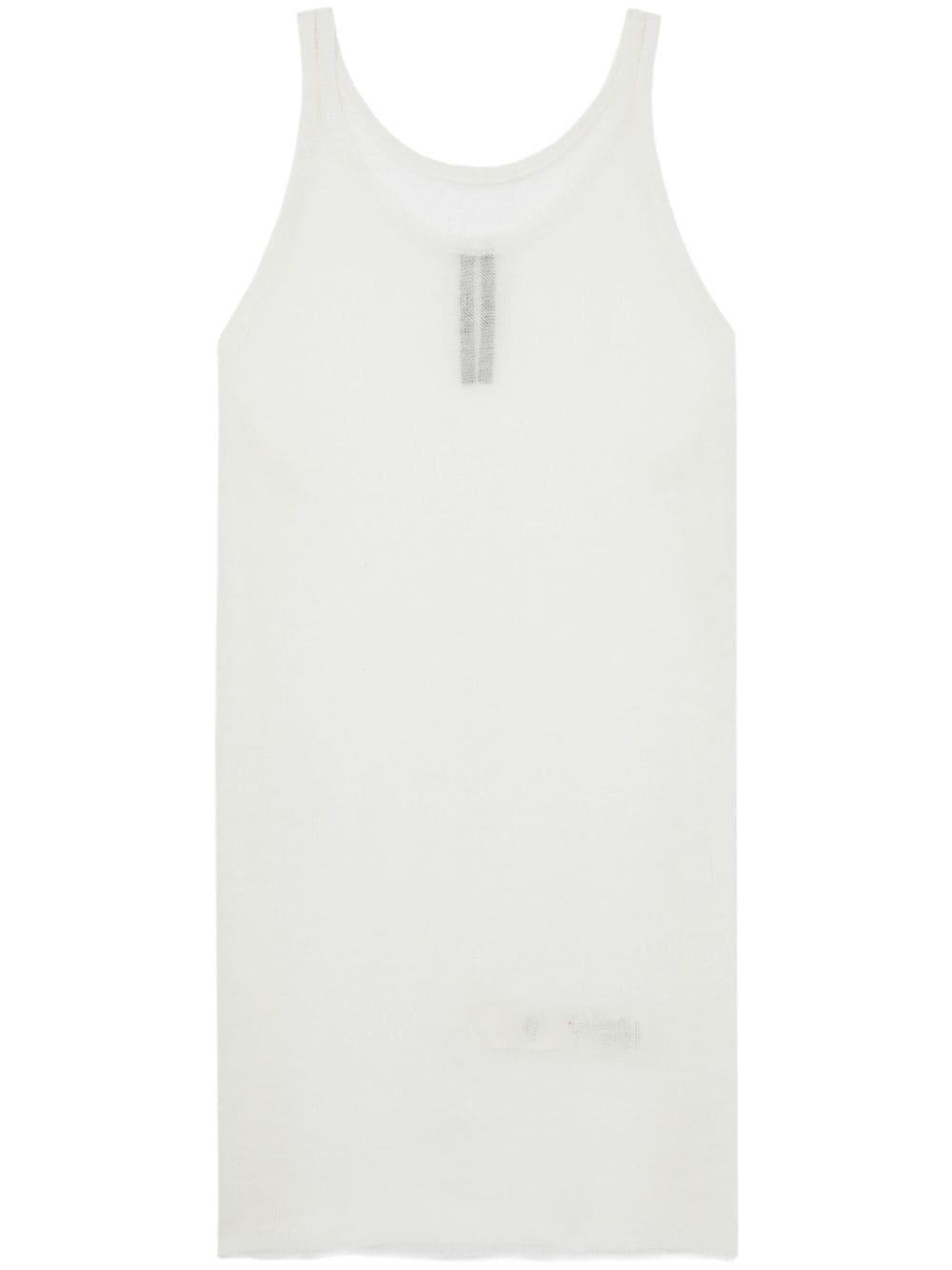 RICK OWENS Runaway Cunt Tank Top In White Product Image