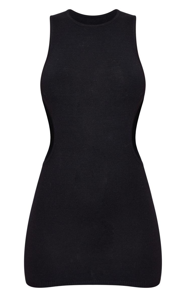 Black Cut Out Side Soft Knit Dress Product Image