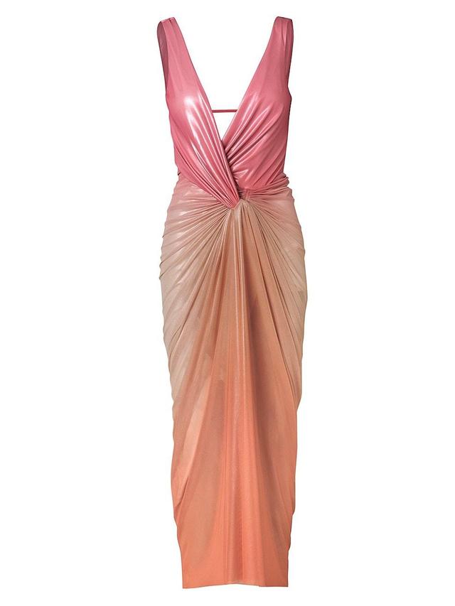 Womens Liz Satin Twist-Front V-Neck Gown Product Image