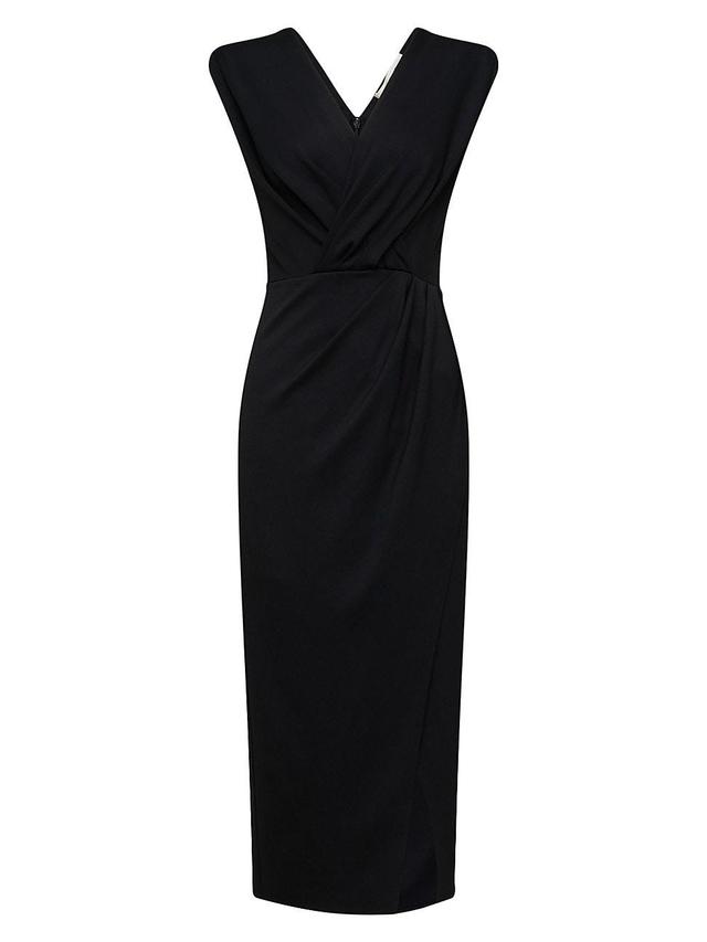 Womens Hallie Draped Sleeveless Midi-Dress Product Image